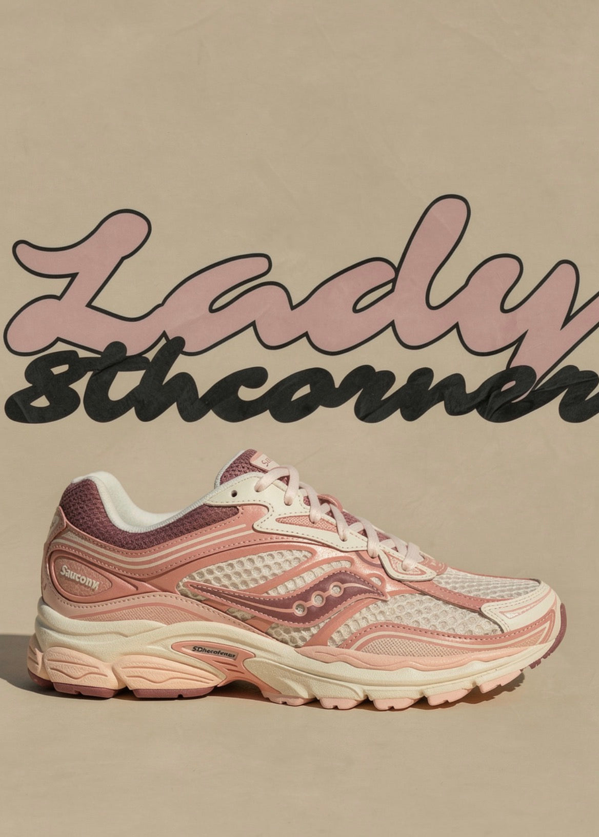 Saucony Omni 9 crème/roser– sneakers running rétro & lifestyle femme