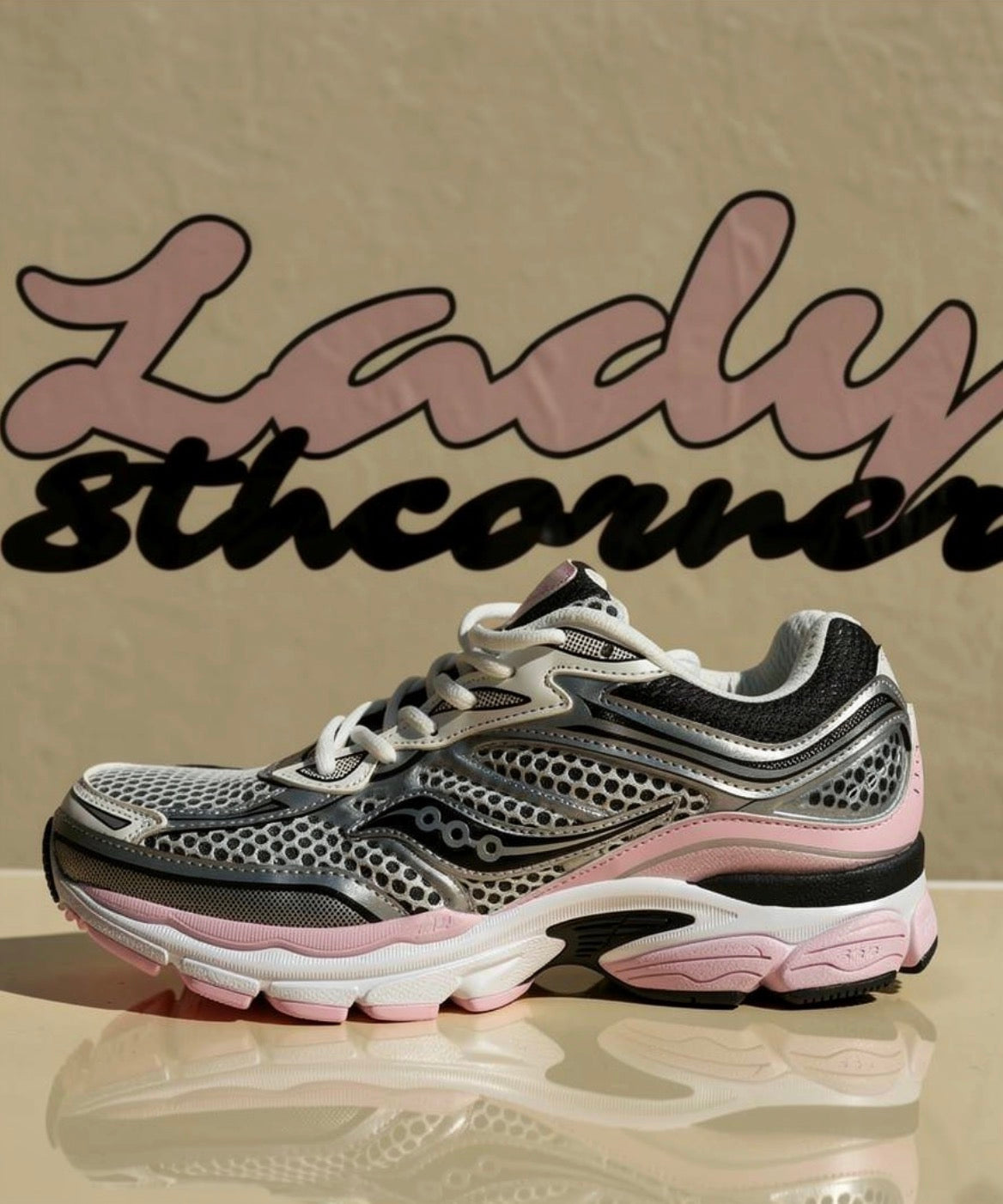 Saucony Omni 9 gris / rose – sneakers running rétro femme