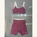 Ensemble brassière double épaisseur + short · Rose